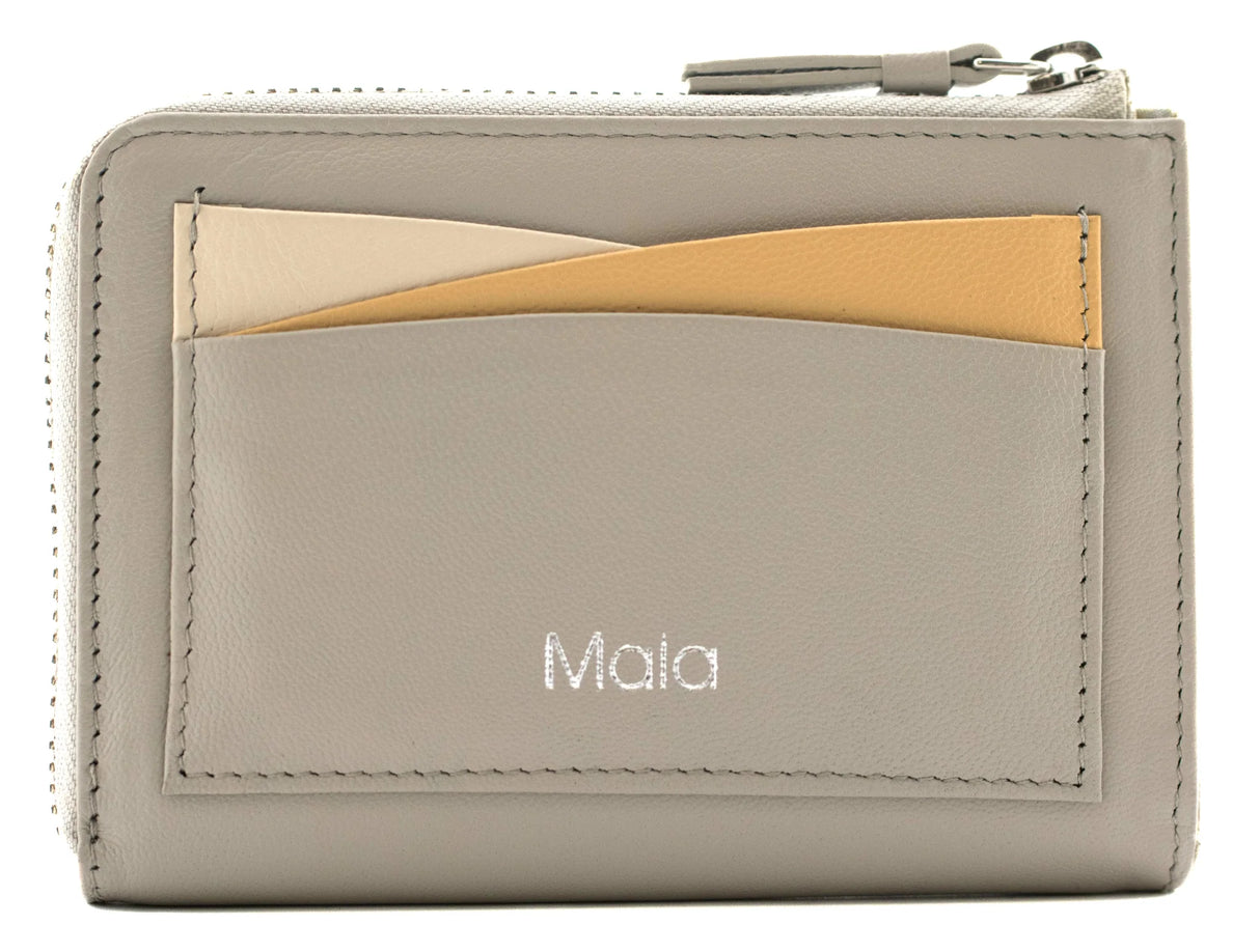 Mala Leather Kora Zip Round Purse - Green
