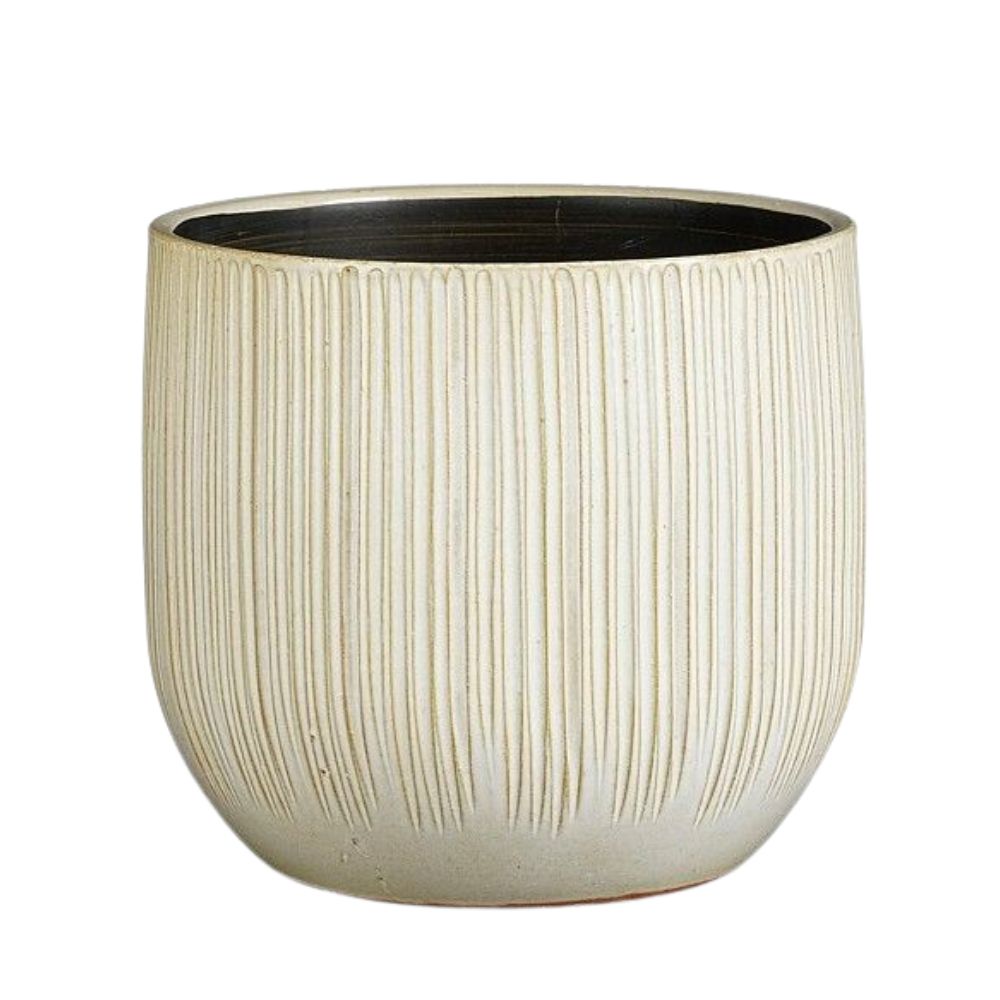 Mica Decorations 22cm Pablo Round Ribble Pot - Beige