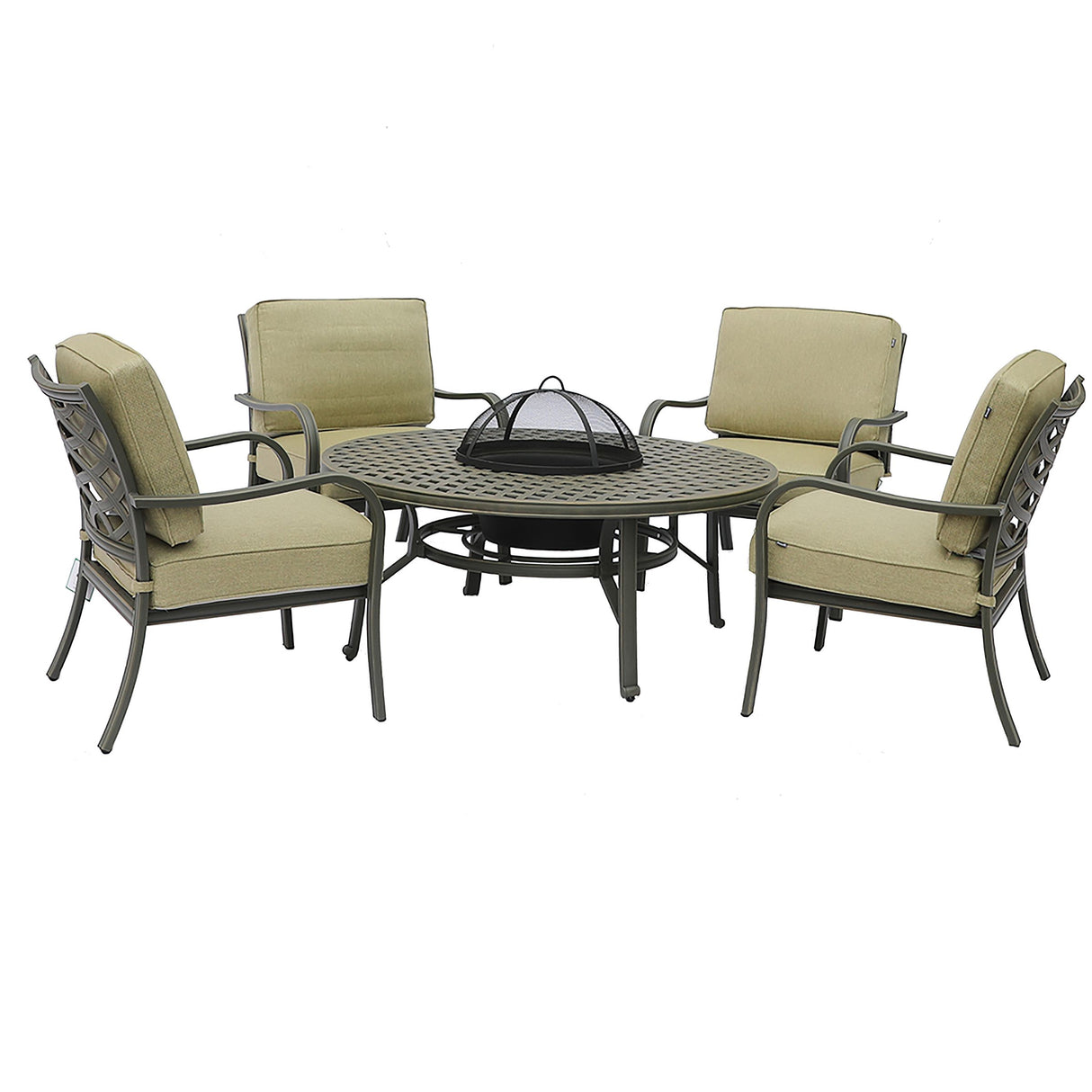 Hartman Oakley 4 Seater Fire Pit Lounge Garden Furniture Set