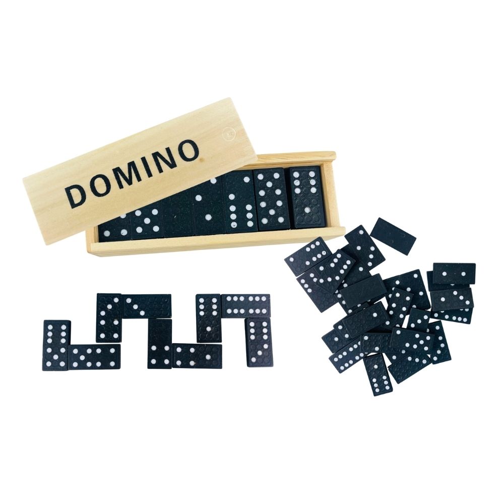 Otterdene 15cm Wooden Box Dominoes Game