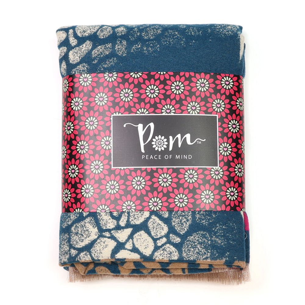 POM Blue And Pink Mix Multi Animal Print Scarf