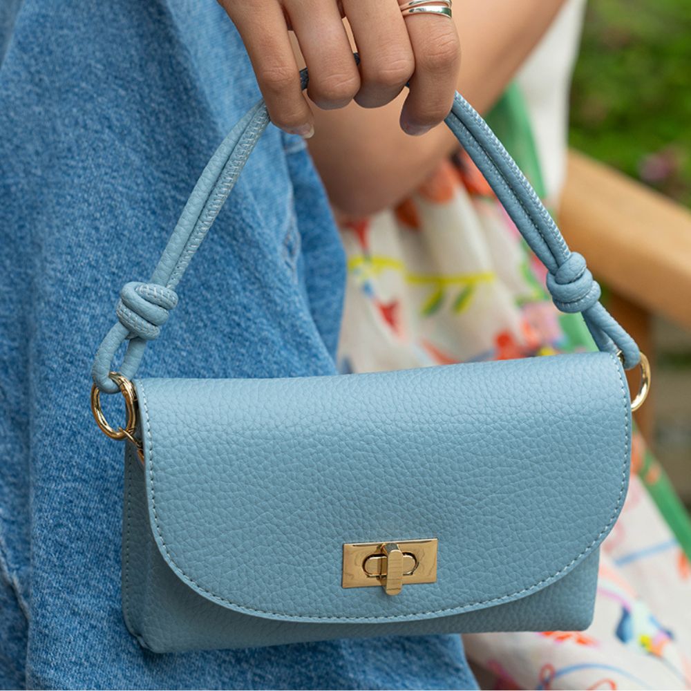 POM Blue Vegan Leather Mini Bag