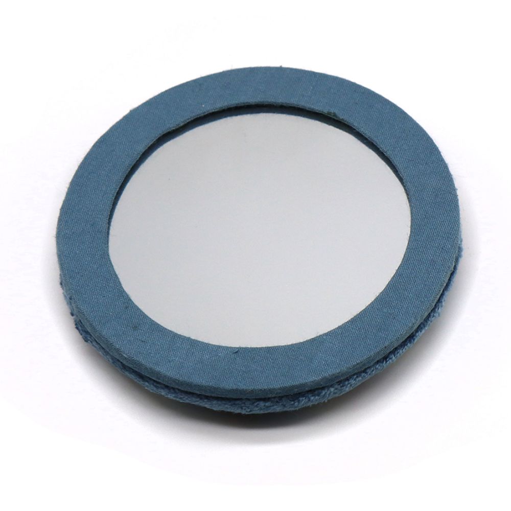 POM Blue Velvet Robin and Embroidered Holly Compact Mirror