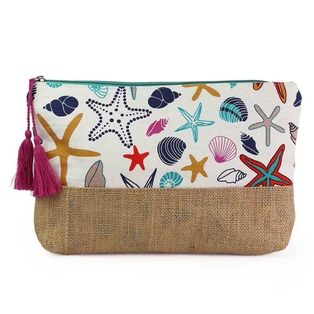 POM Multi-colour Starfish & Shell Print Travel Pouch