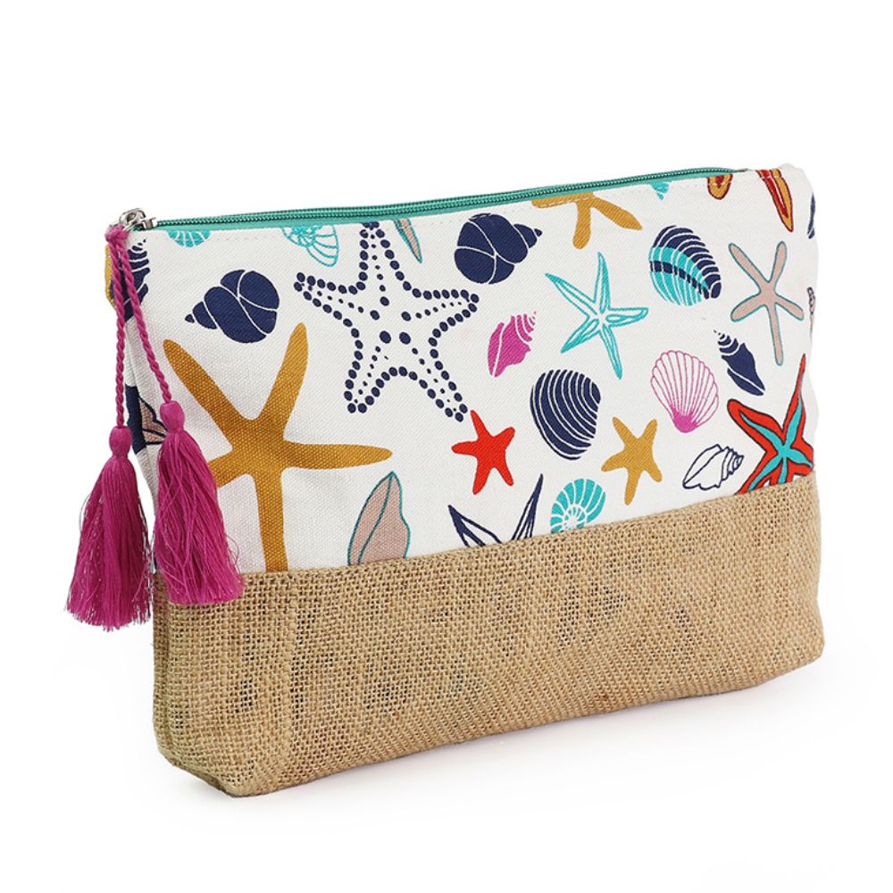 POM Multi-colour Starfish & Shell Print Travel Pouch