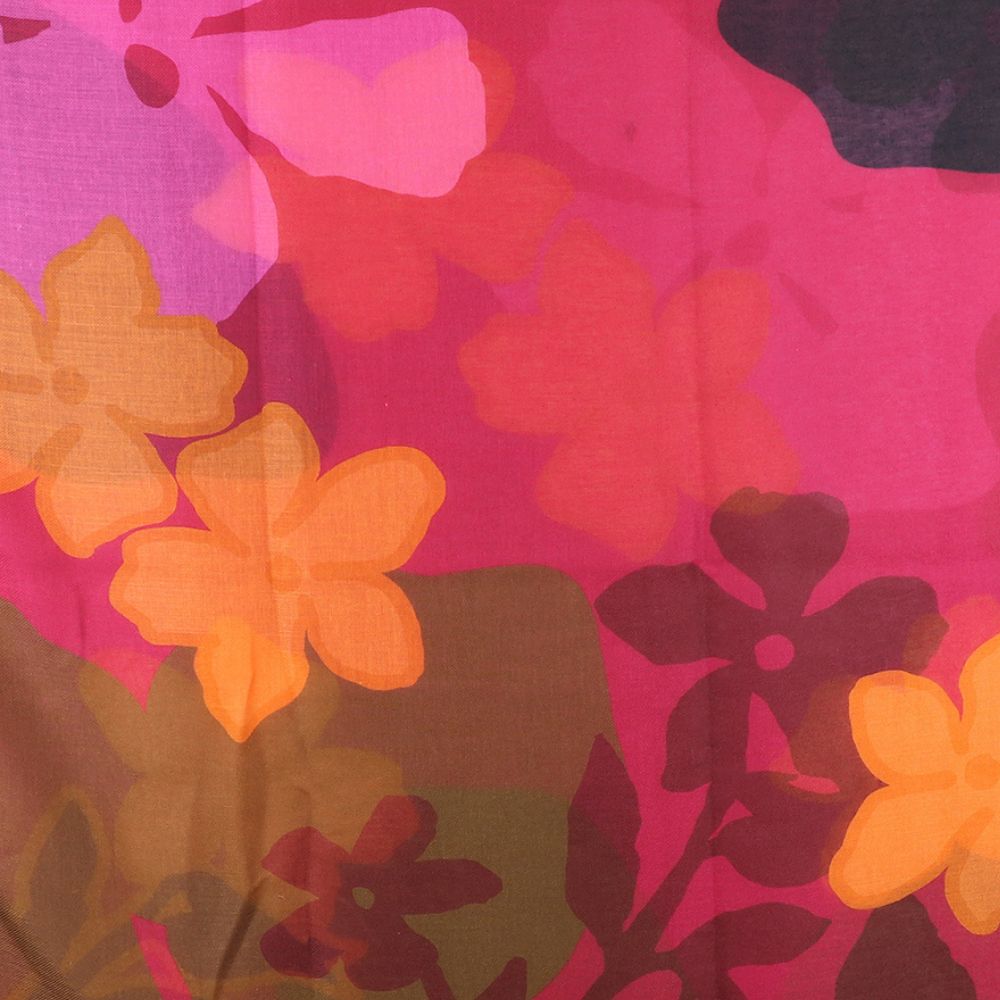 POM Recycled Red & Orange Blend Flower Stencil Scarf