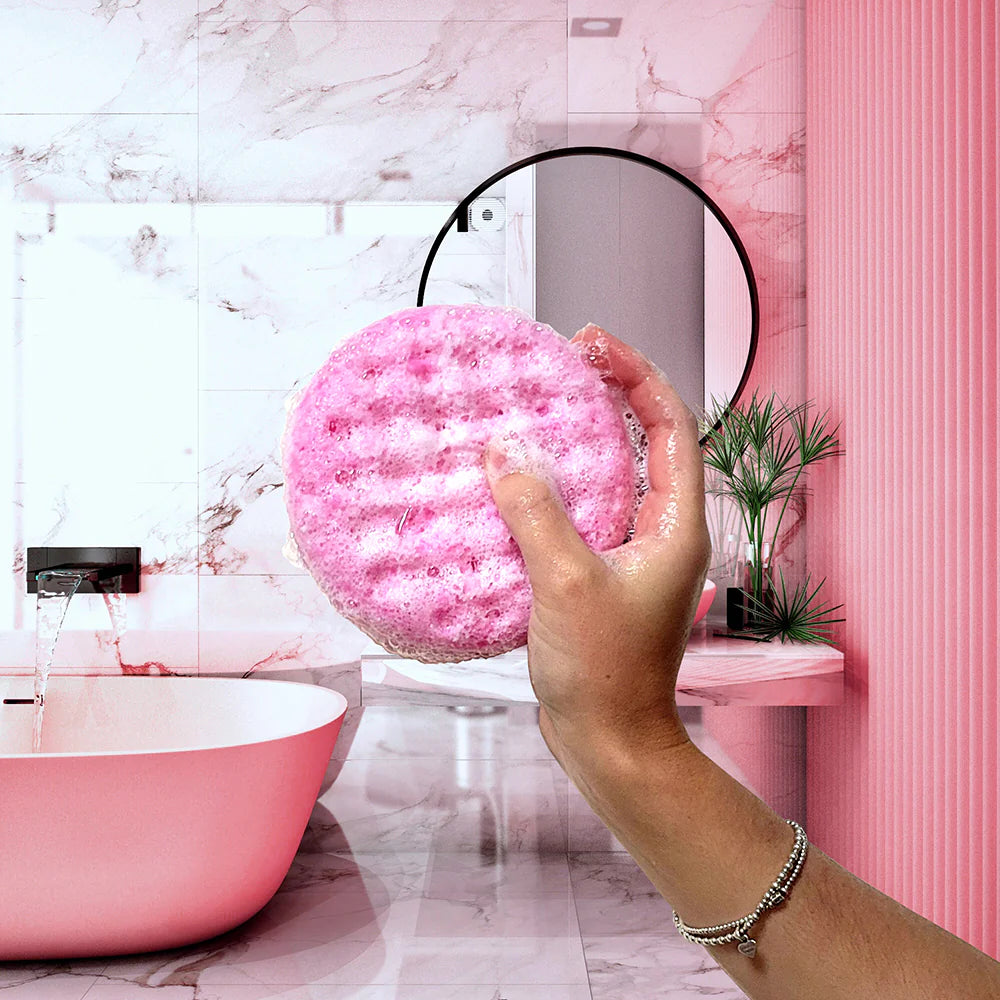 Bomb Cosmetics Pink Cosmo Cocktail Body Soap Buffer Sponge