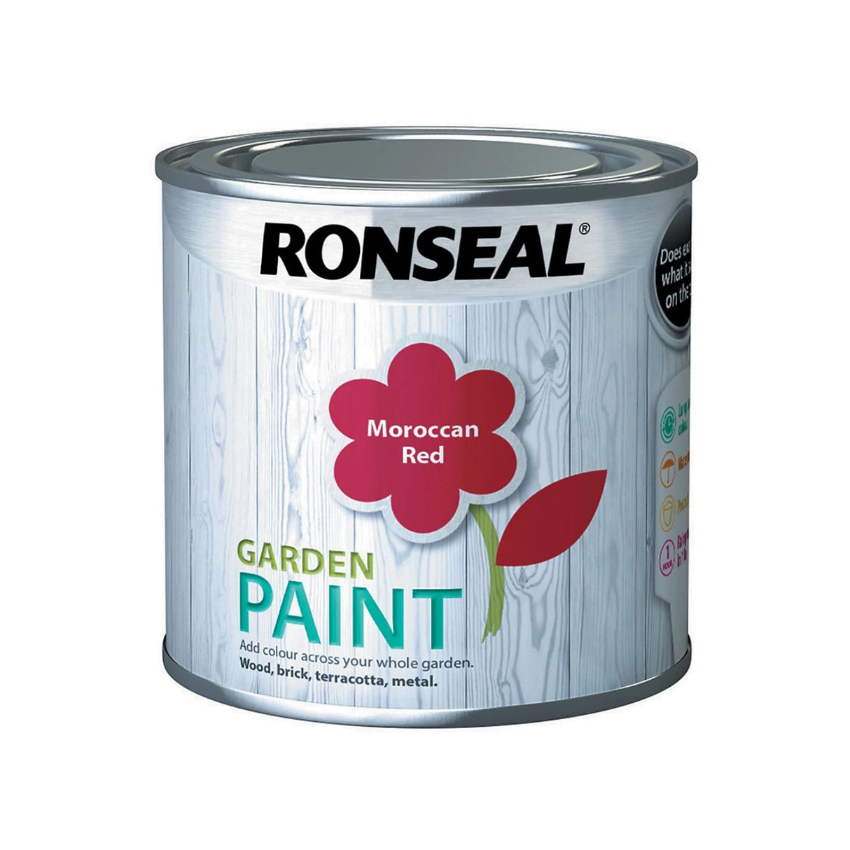 Ronseal 250ml Moroccan Red Exterior Outdoor Garden Paint
