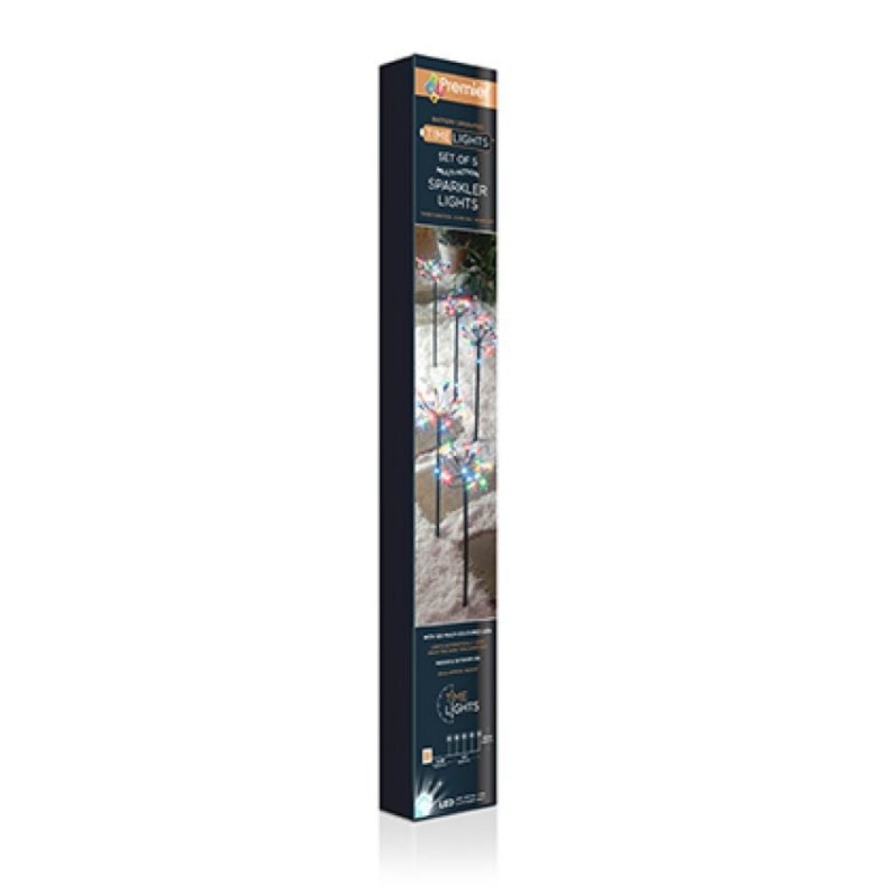 Premier 65cm Multi-Colour LED Sparkler - Set Of 5