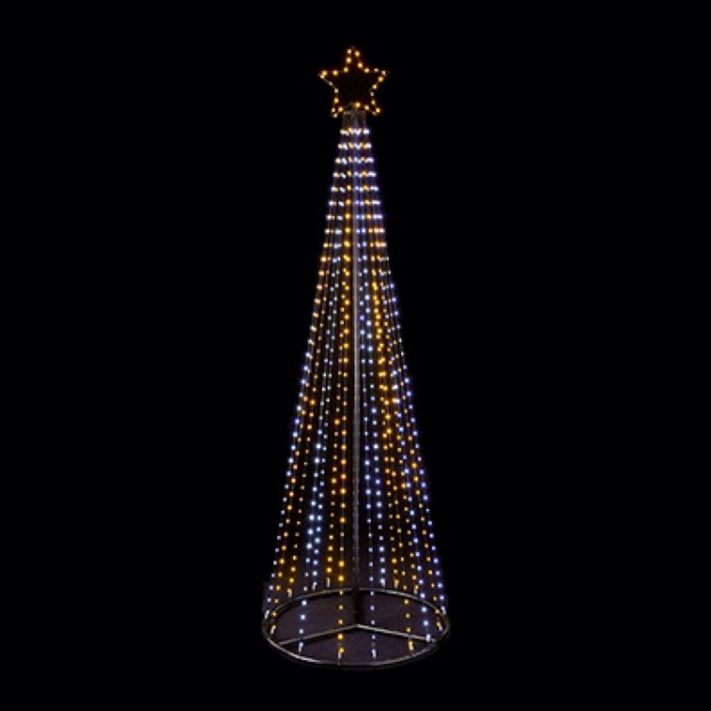 Premier Decorations 2.1m Multi Action Flexibrights Pyramid Tree