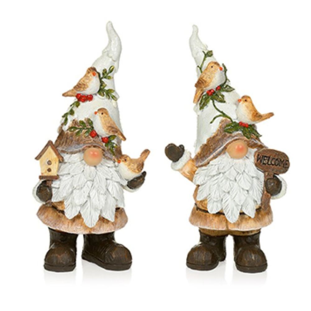 Premier Decorations 23cm Rustic Gonk with Robin (Choice of 2)