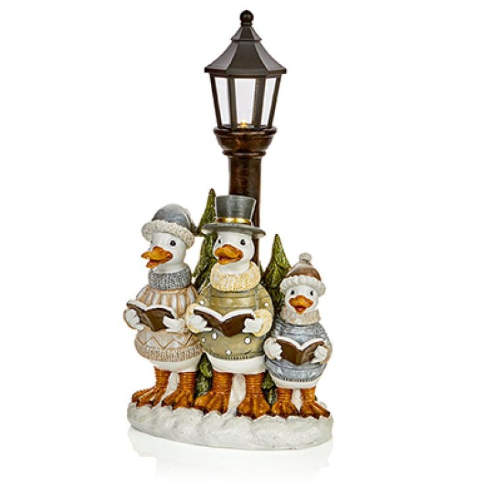 Premier Decorations 35cm Light up Christmas Duck Choir Ornament