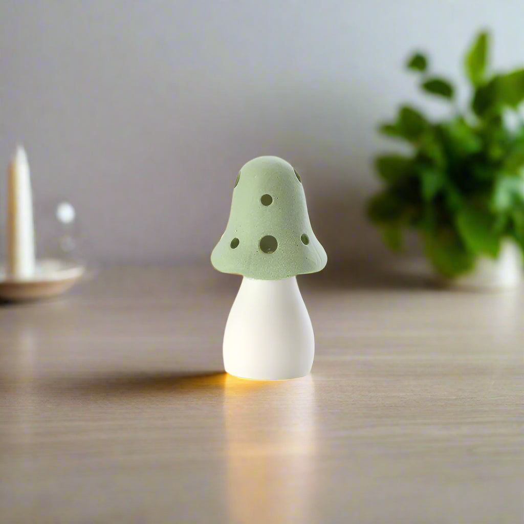 Richard Langs Porcelain Wooden Mushroom LED Light (Choice of 3) - 7LT214