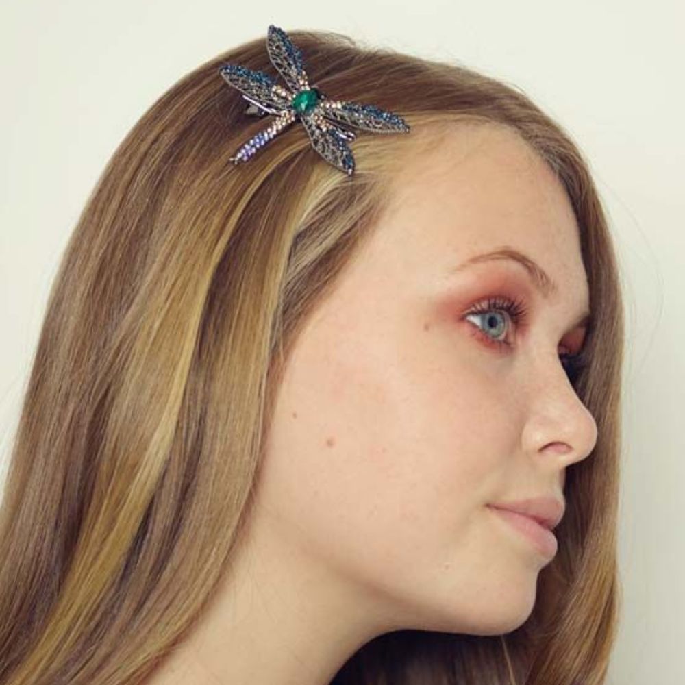 Rosie Fox Aqua Dragonfly Hairclip & Brooch