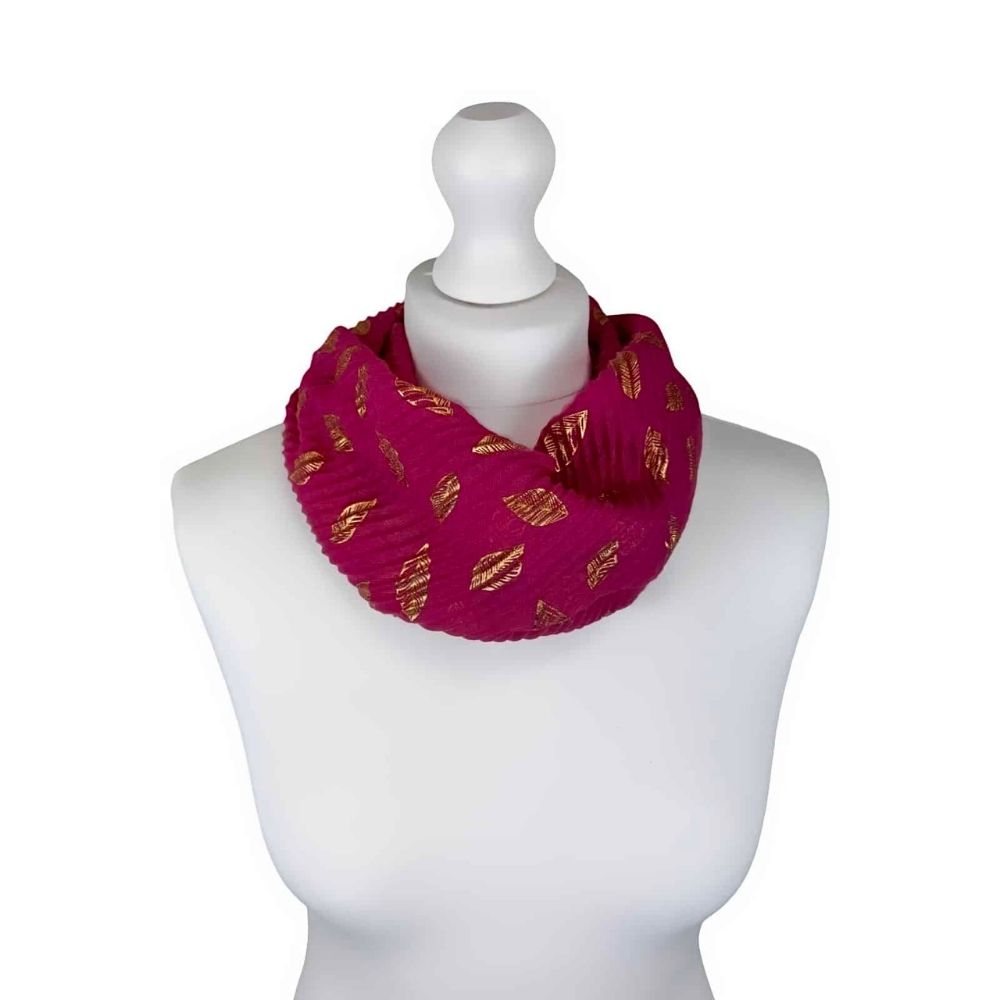 SH Sales Gold Leaf Magentic Clip Crinkle Summer Scarf - (Choice of 3)
