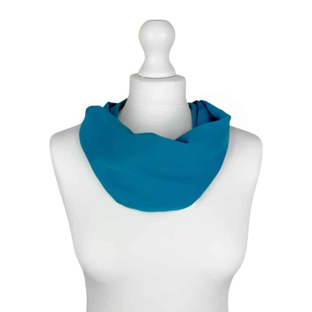 SH Sales Plain Magnetic Clip Chiff Scarf - Blue - (Choice of 3)
