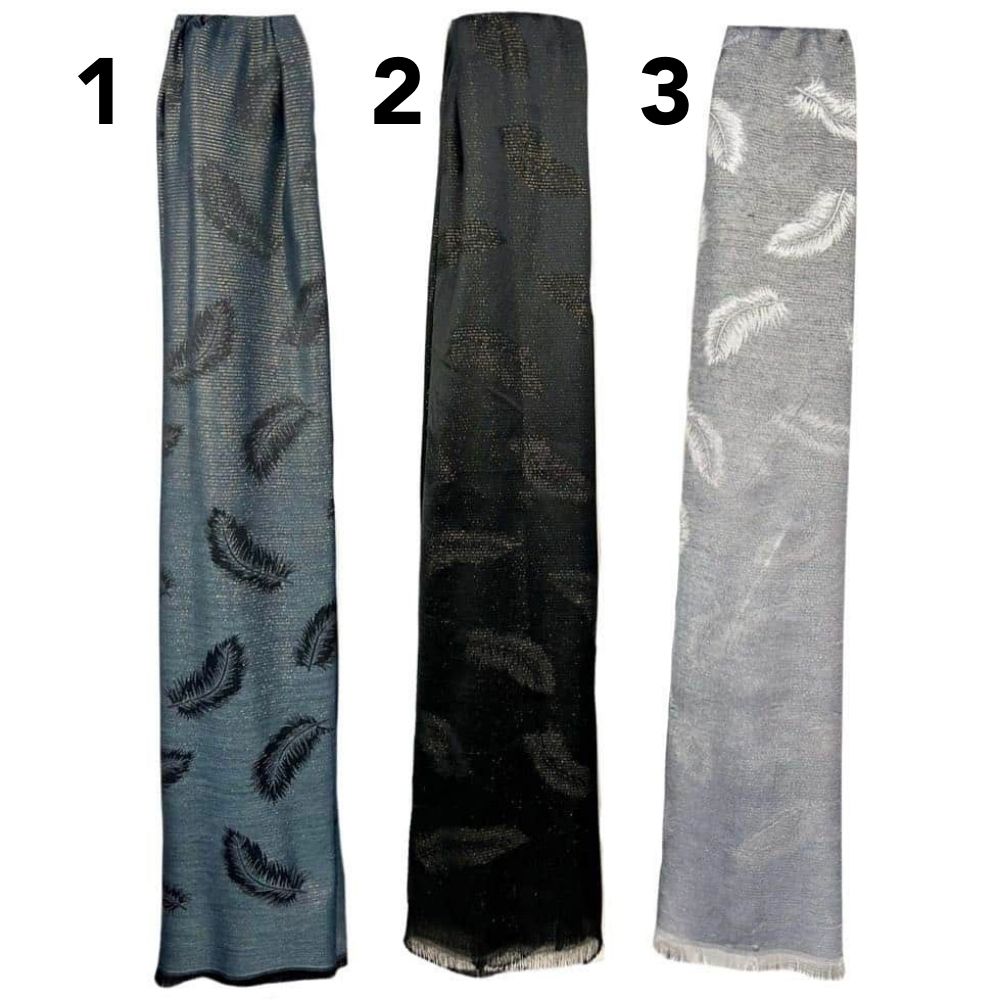 SH Sales Shimmering Gold Thread Feather Scarf - (Choice of 3)
