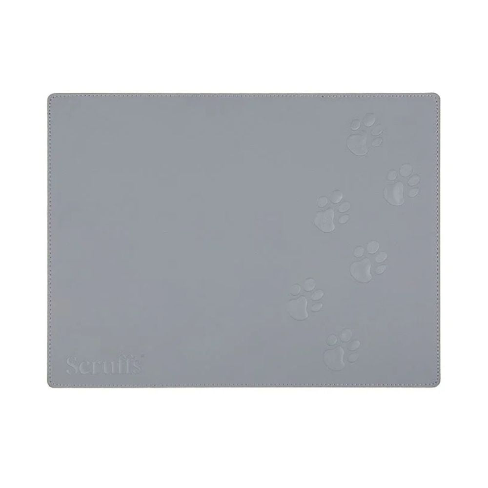 Scruffs 40cm x 30cm Faux Leather Pet Placemat - Grey