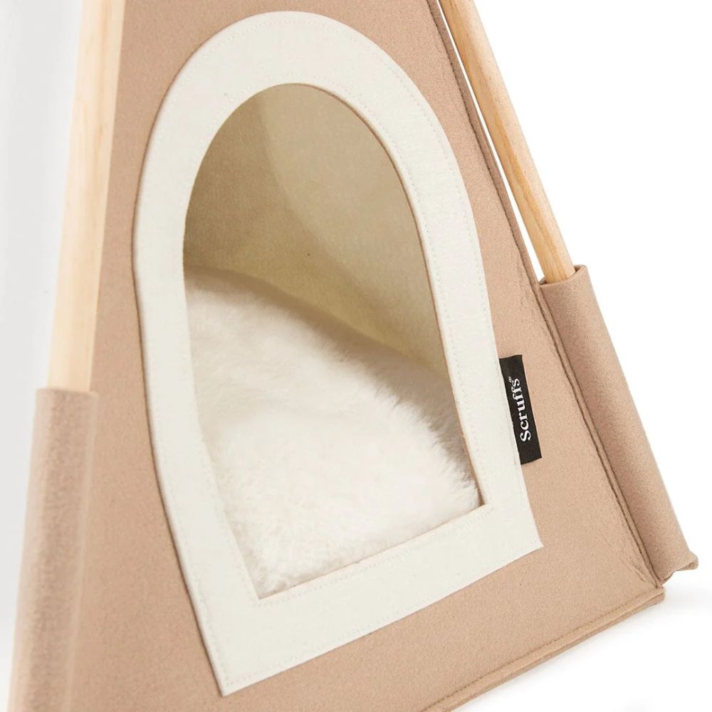 Scruffs Stockholm Felt TeePee Cat Bed - Tan