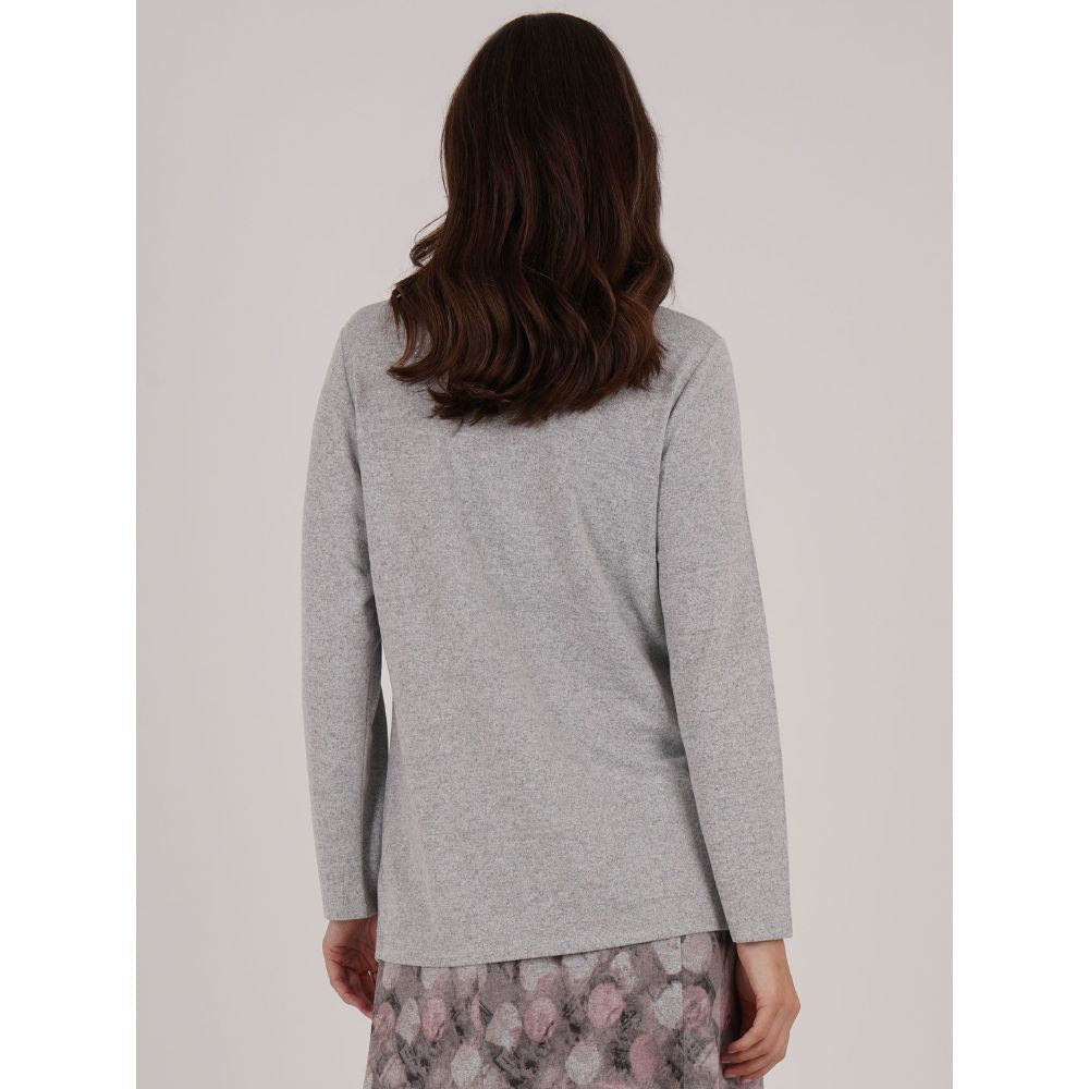 TIGI Blur Dot Mock Cardigan Top - Grey