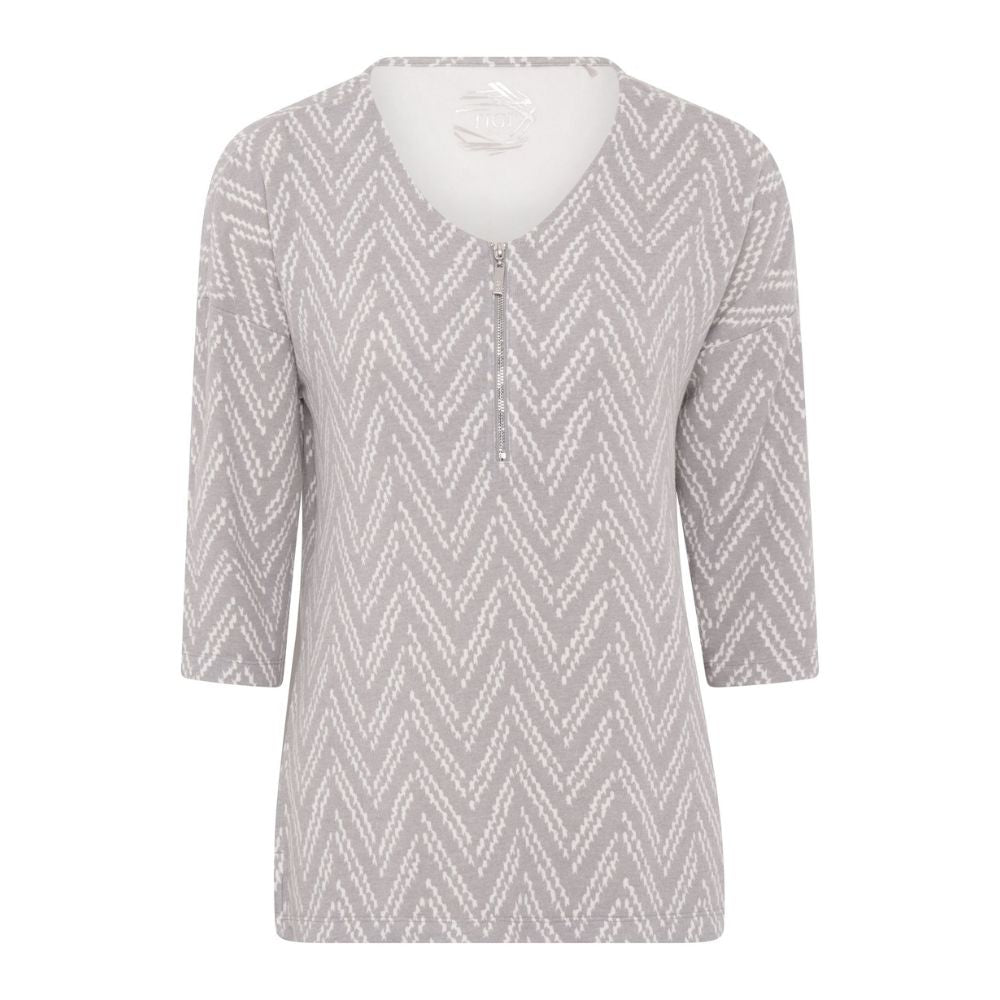TIGI Chevron Zip Front Top - Grey