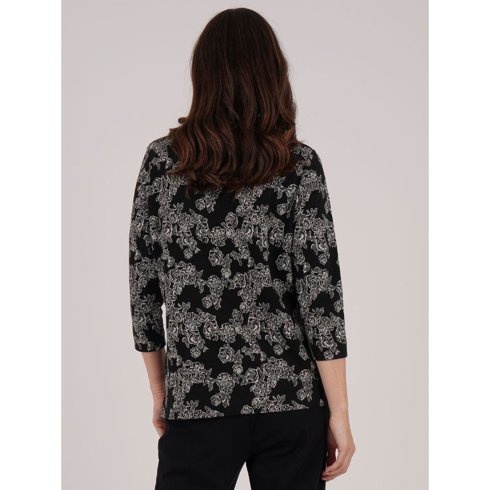 TIGI Floral Jacquard Turtle NeckTop - Mono
