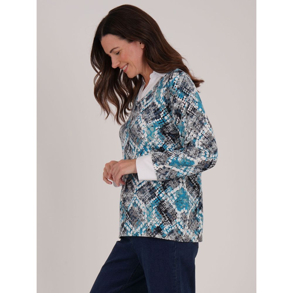 TIGI Mosiac Print 2 in 1 Shirt Jumper - Multi Coloured