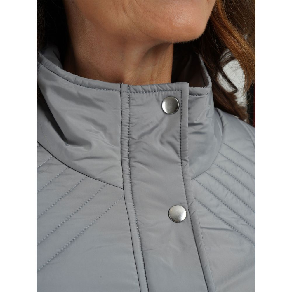 TIGI Chevron Quilted Coat - Grey