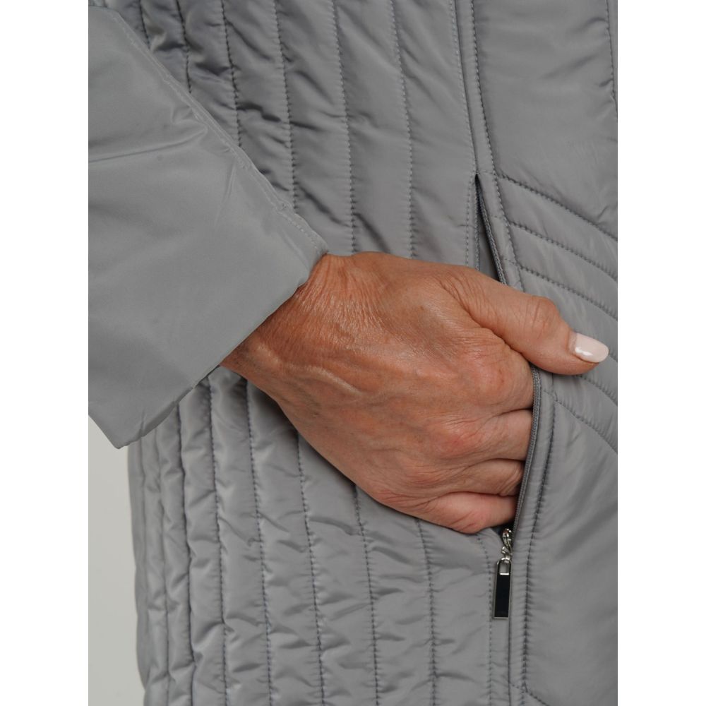 TIGI Chevron Quilted Coat - Grey
