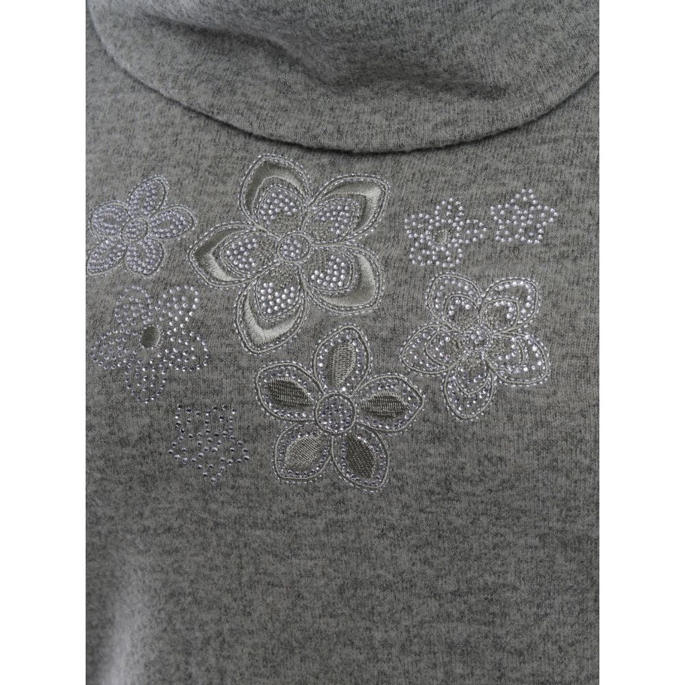 TIGI Diamante Flowers Cowl Neck Top - Basil Green