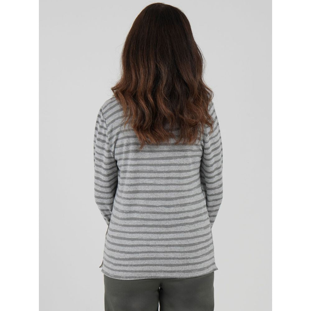 TIGI Leaf & Stripes Long Sleeved Top - Grey