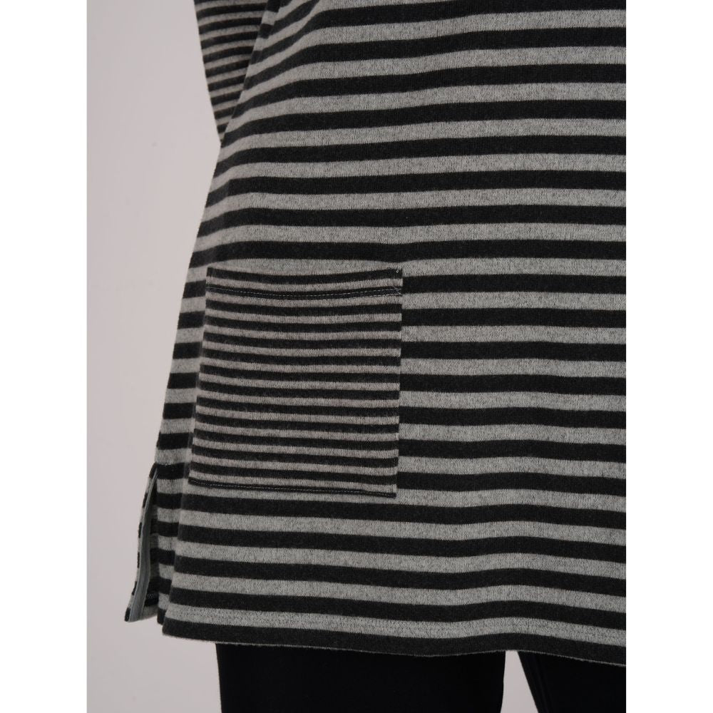 TIGI Contrast Stripe Tunic Long Sleeve Top - Mint Green