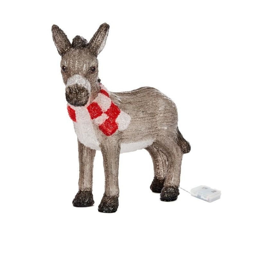 Three Kings 34cm LED Inlit Ice Nativity Donkey