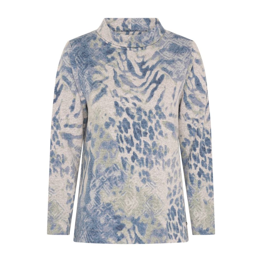 Tigi Abstract Print Roll-Neck Top - Blue