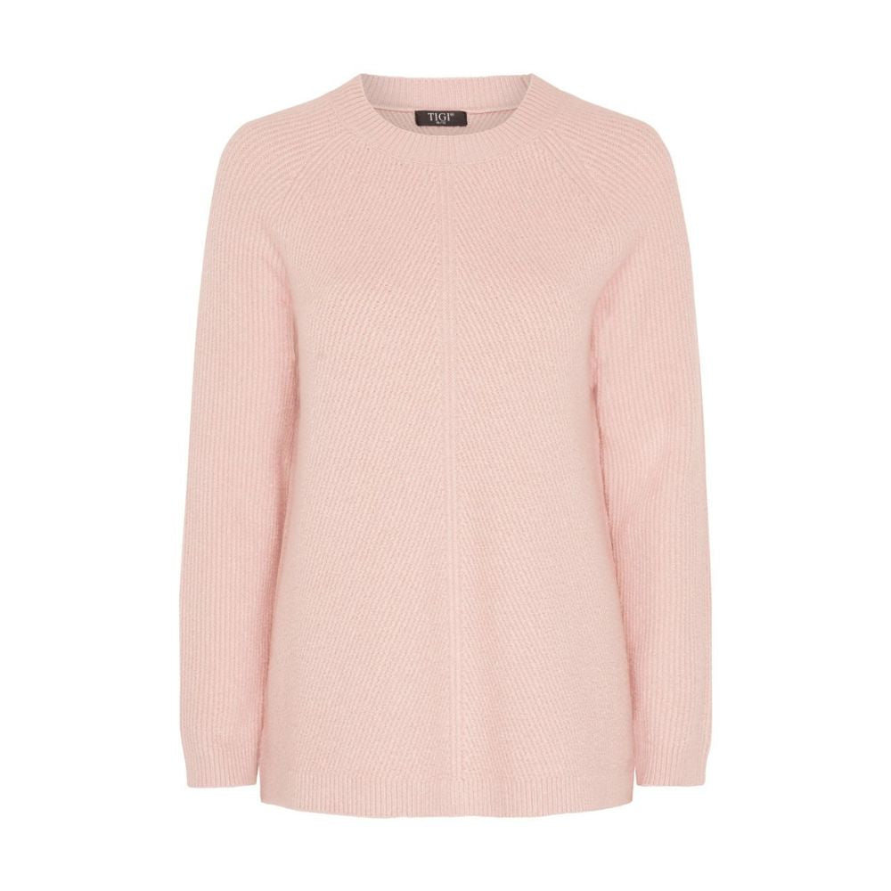 Tigi Chevron Knit Crew Neck Top - Pink