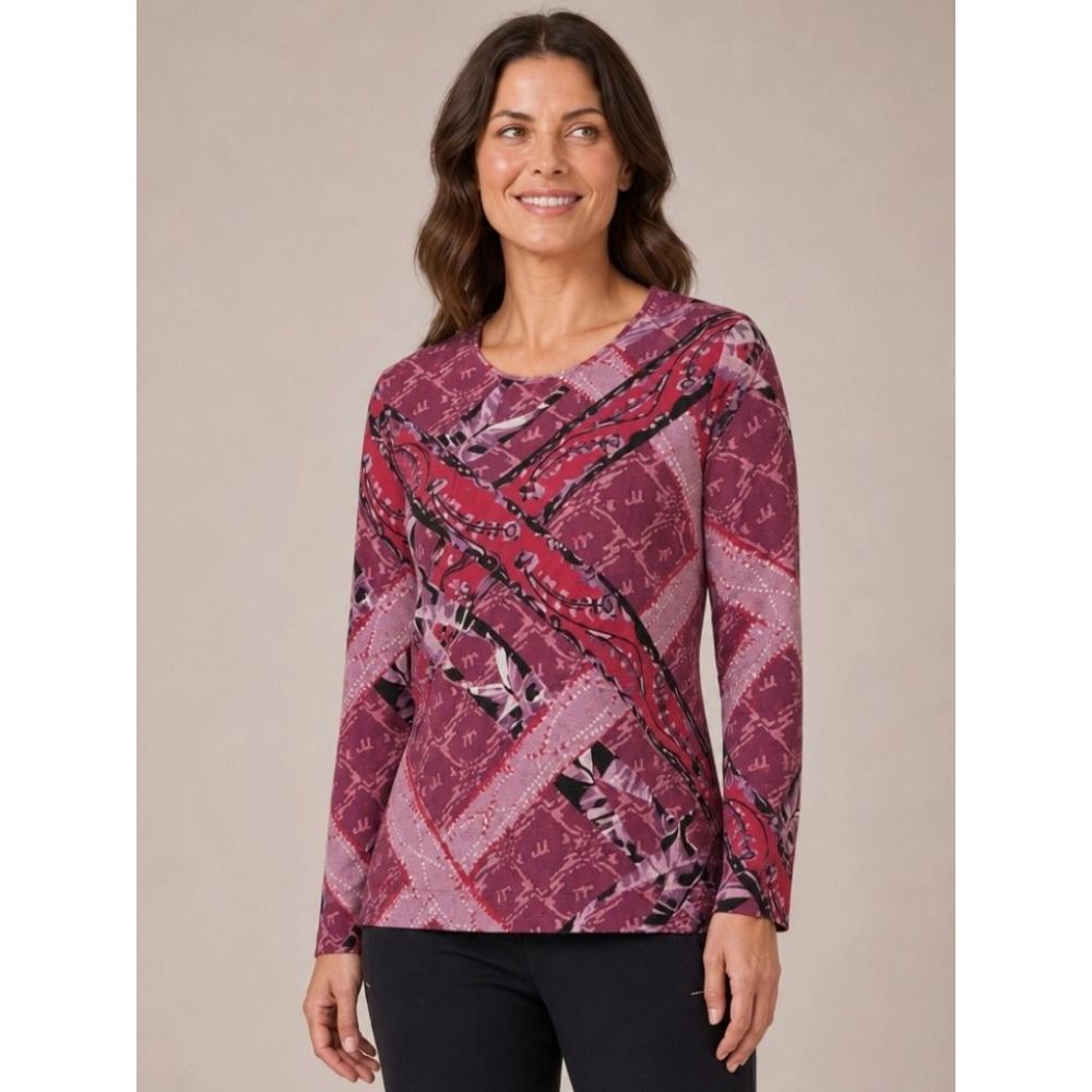 Tigi Woven Chain Round Neck Top - Pink