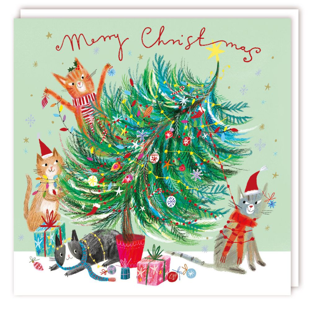 Tracks Publishing Cats in a Tree Christmas Cards - (Pack of 5)