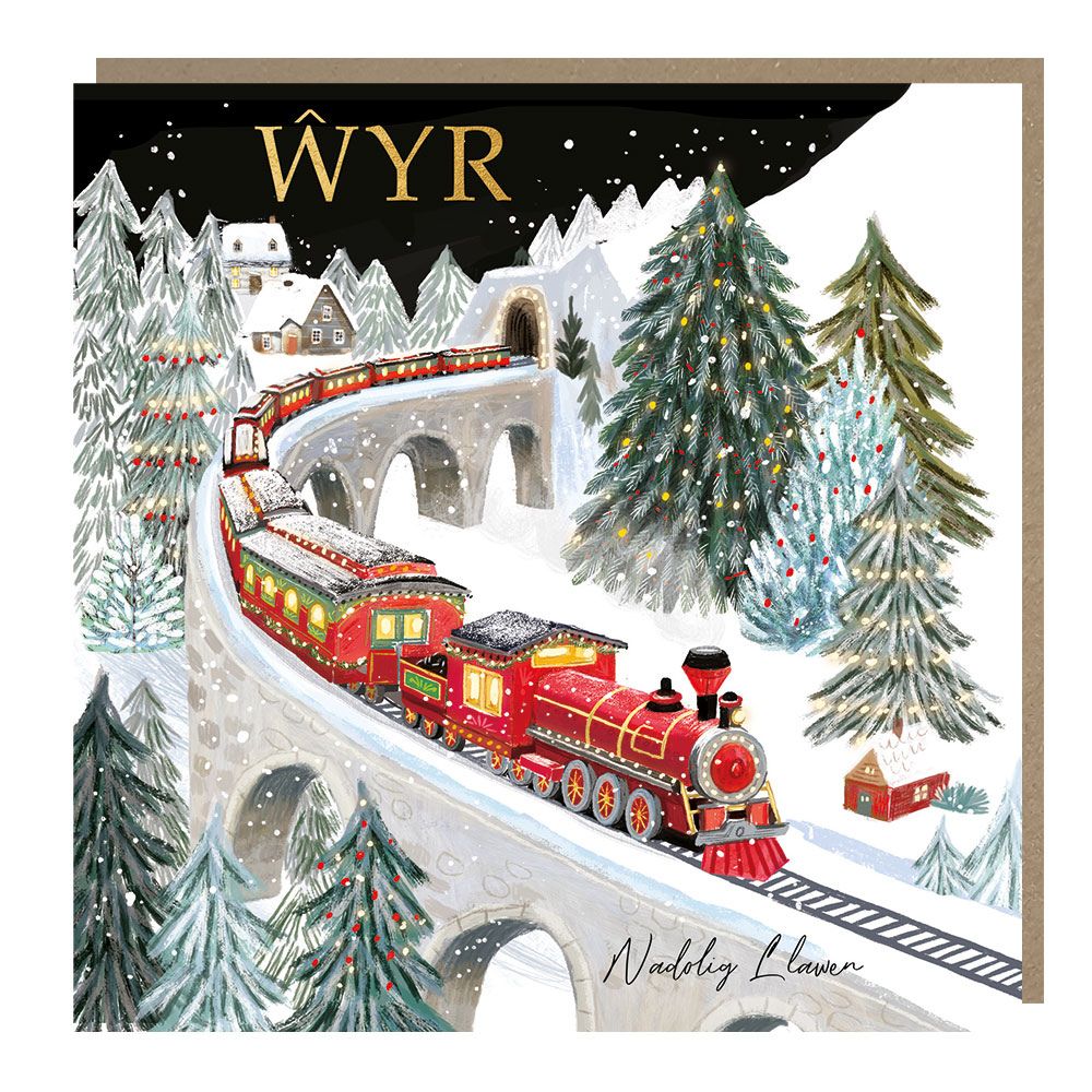 Tracks Publishing Grandson Xmas Express Welsh Christmas Card