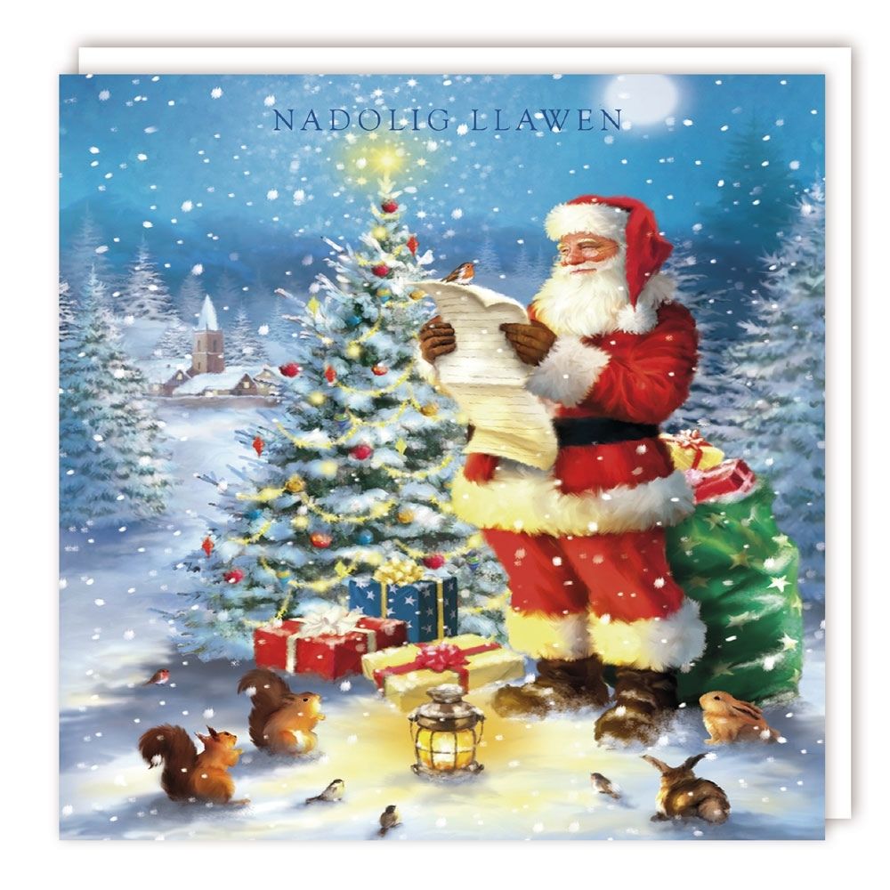 Tracks Publishing Santas List Welsh Christmas Card