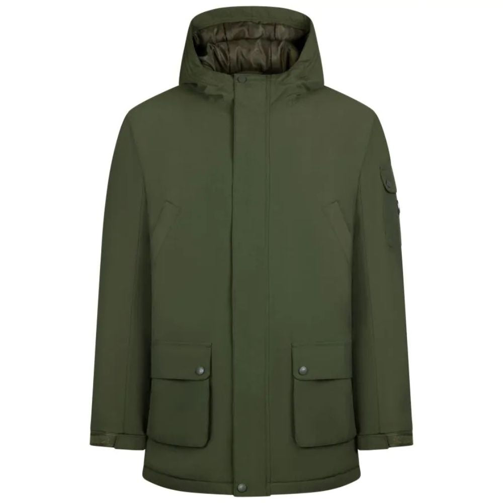 Trespass Stewart Mens Padded Rain Jacket - Dark Vine Green