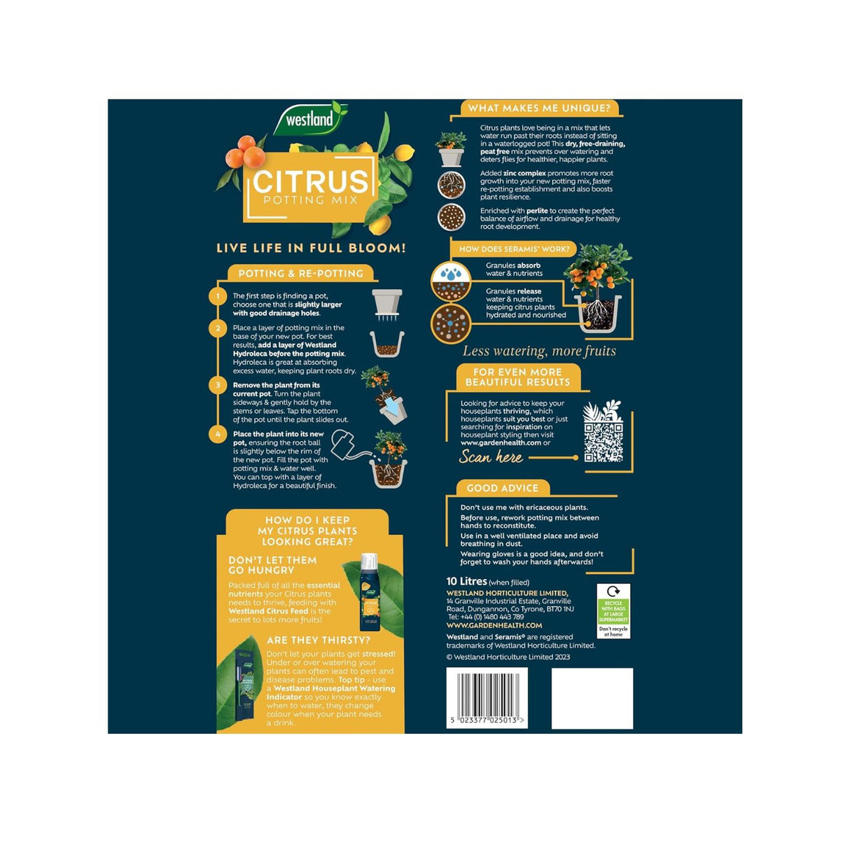 Westland 10L Citrus Potting Mix Peat Free Compost