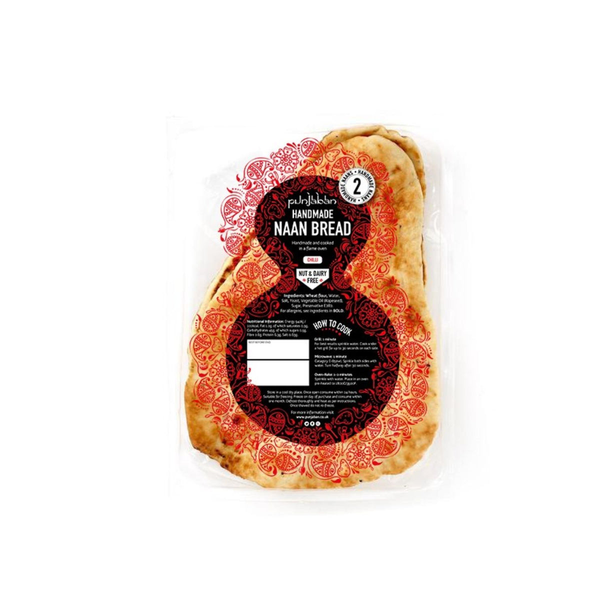 Punjaban 380g Chilli Naan 2 Pack