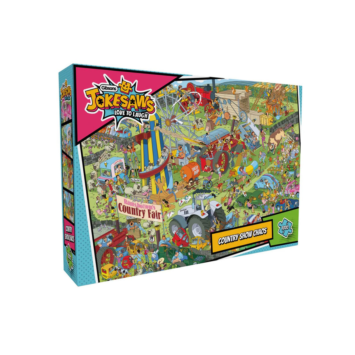Gibsons Games 1000 Piece Jokesaws Country Show Chaos Jigsaw Puzzle