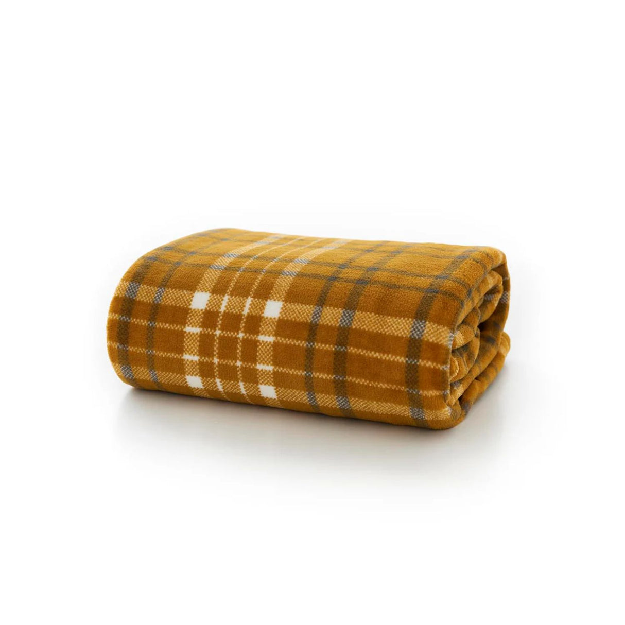 Deyongs 140 x 180cm Snuggle Touch Ochre Tartan Throw