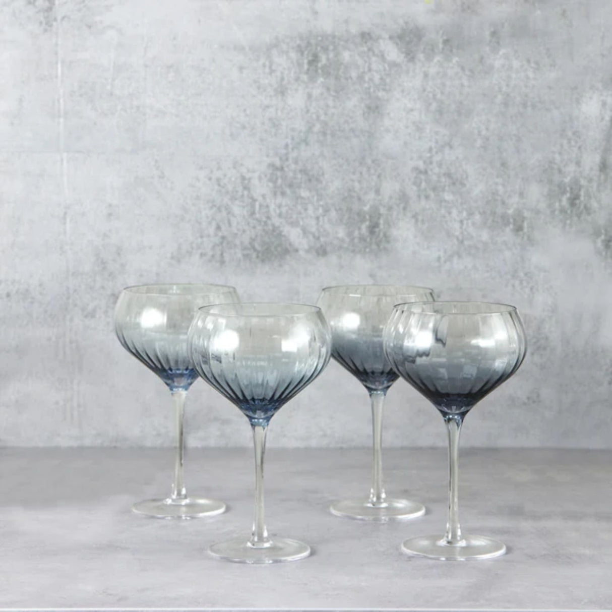 Simply Home 4 Piece Champagne Coupe Glass Set - Blue