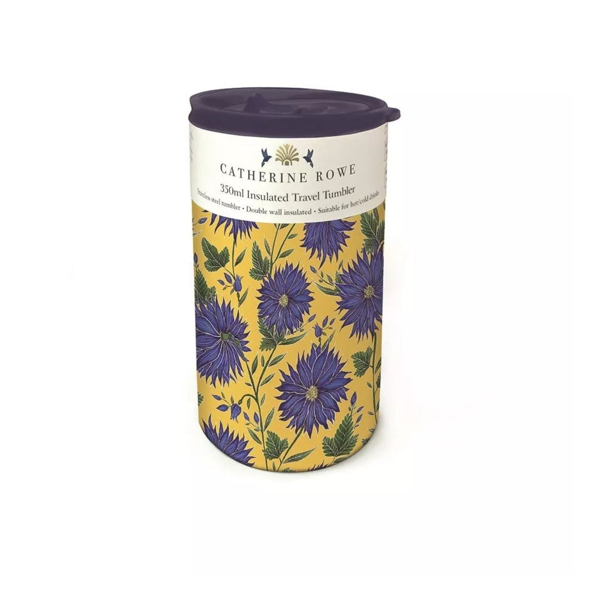 Catherine Rowe Blue Flowers Stainless Steel Insulated Travel Tumbler