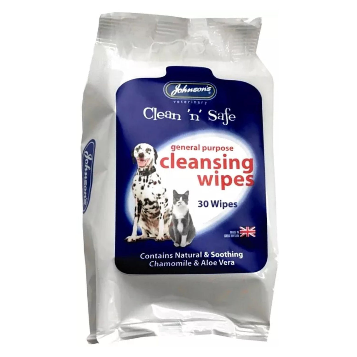 Johnsons Clean 'n' Safe Cleansing Wipes for Cats and Dogs 30pk
