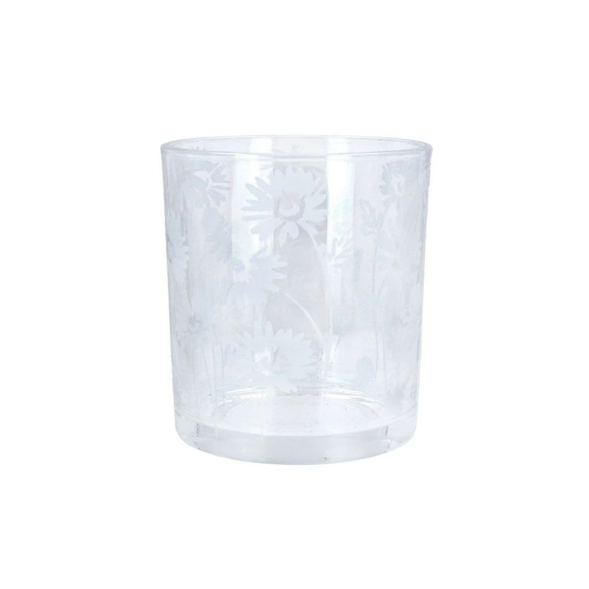 Gisela Graham 9cm Daisy Sandblasted Clear Glass Tumbler