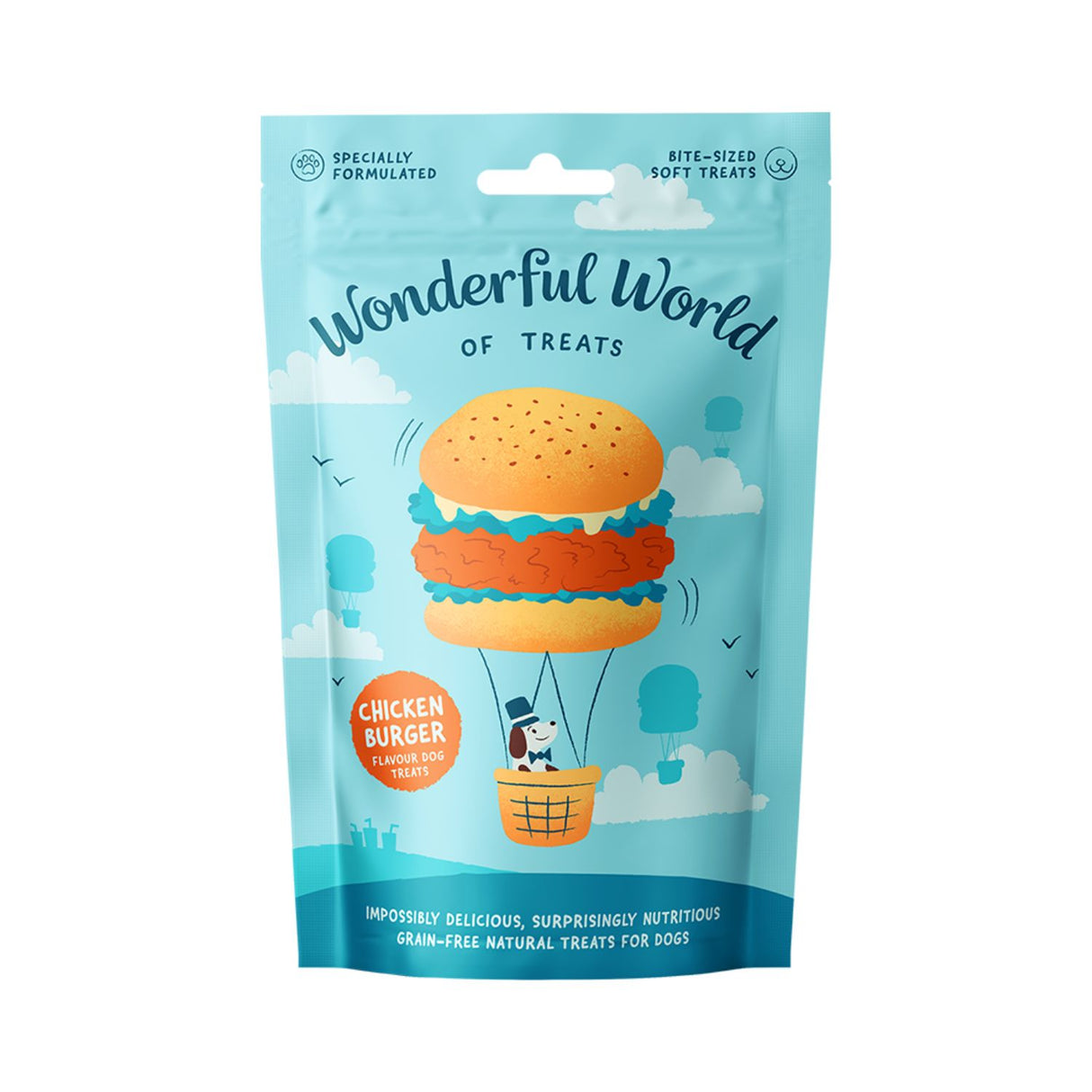 Wonderful World Of Treats 50g Chicken Burger Dog Treats