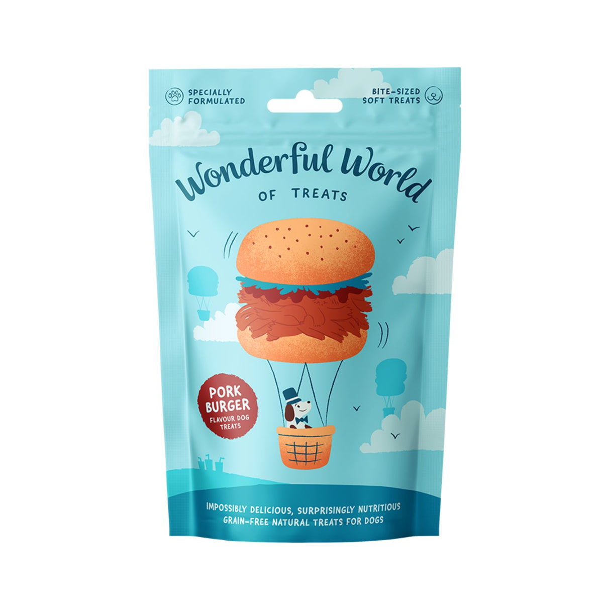 Wonderful World Of Treats 50g Pork Burger Dog Treats